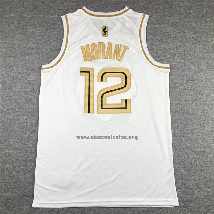Camiseta Golden Edition Memphis Grizzlies Ja Morant NO 12 Blanco